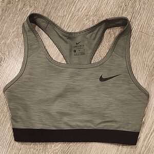 Nike Women's Olive Sports Bra with Black Trim